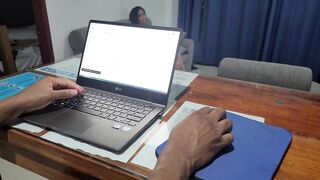 Horny Wife won't let me Finish Work