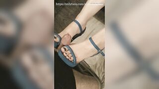 Blue sandal high heel shoejob