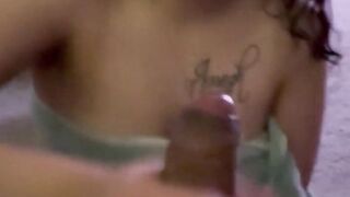 She lost a bet and had to suck it for a minute